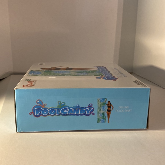 PoolCandy Inflatable Tropical Palms Print Deluxe Pool Raft Pool Float NEW! - Picture 9 of 10